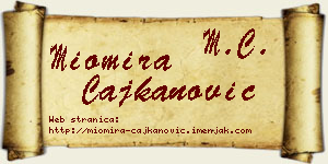 Miomira Čajkanović vizit kartica